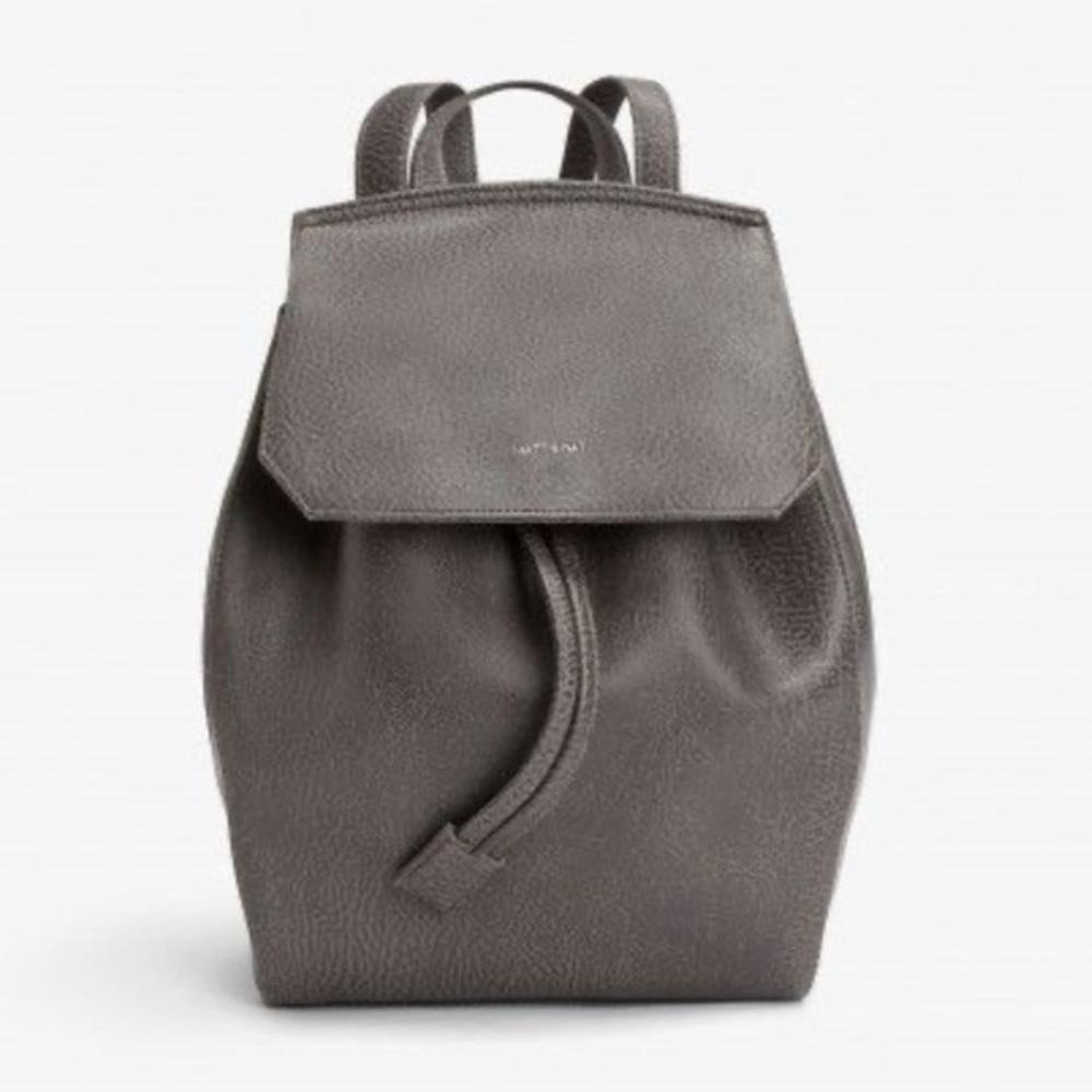 Matt & Nat Gray Mini Leather Backpack